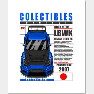 JDM LBWK  NISSAN GTR R-35 BLUE Posters and Art